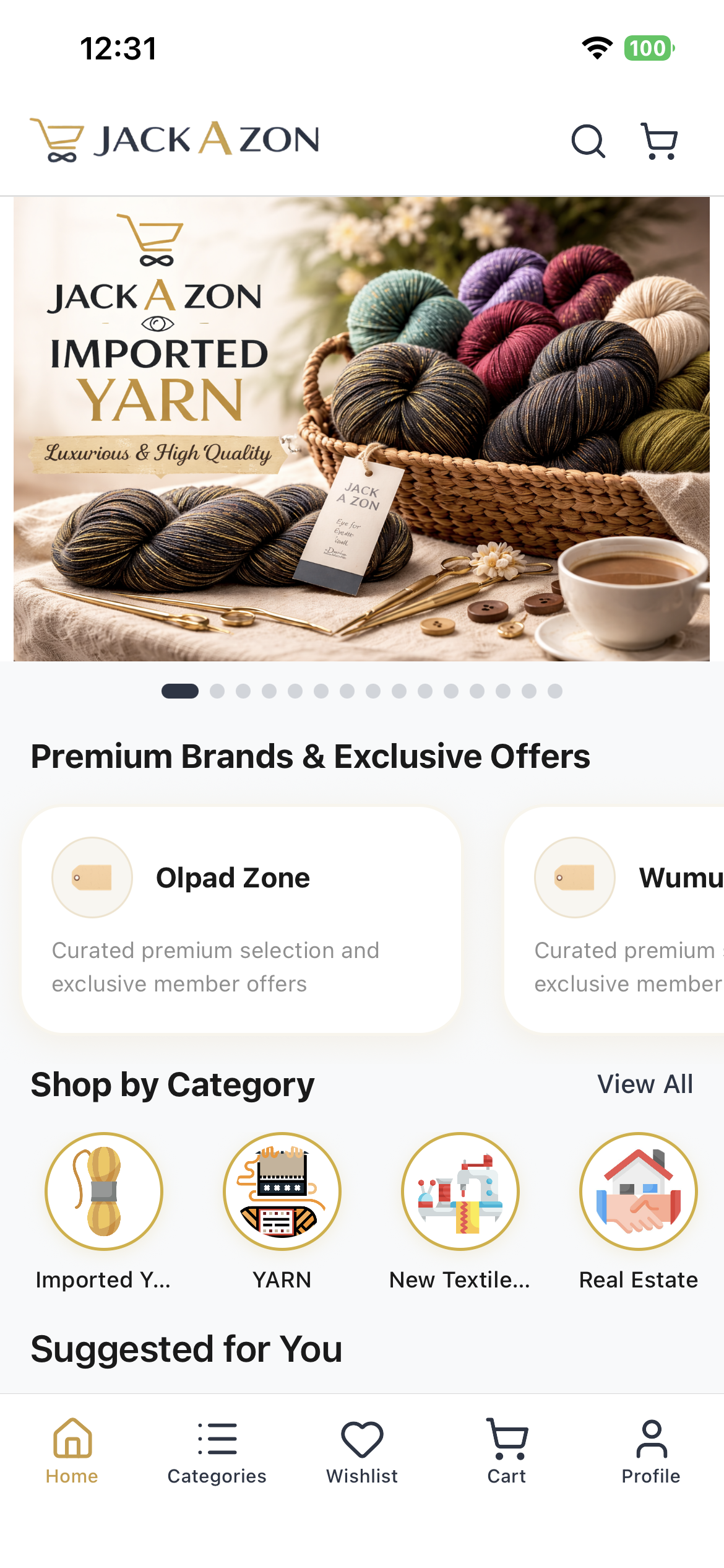 Jackazon App Home